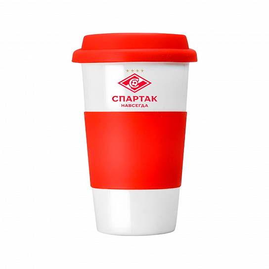 Porcelain glass with double walls and a lid