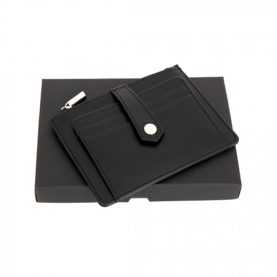 SPARTAK Nappa black leather cardholder