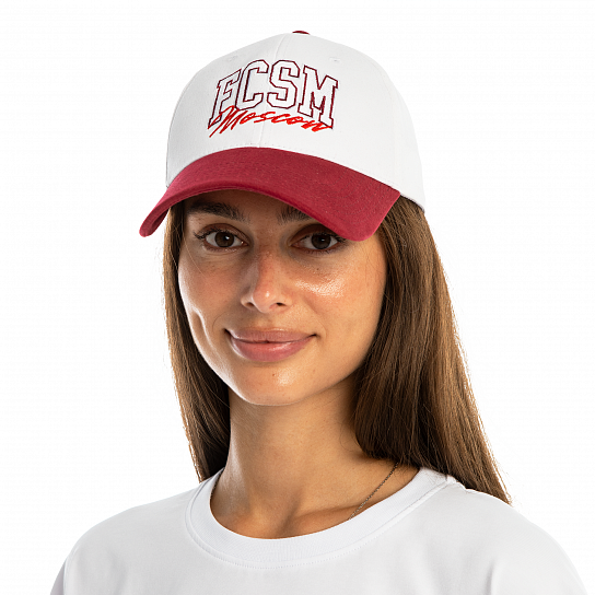 Бейсболка FCSM Moscow бело-бордовая