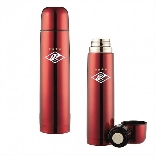 Термос стальной красный