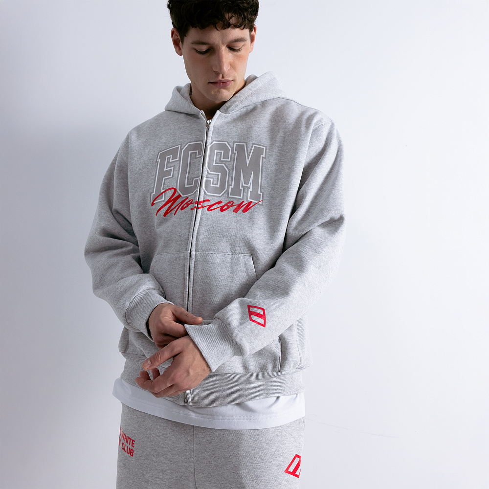 Зип-худи GYM 2.0 серый меланж