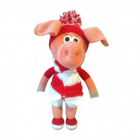 Мягкая игрушка "Поросенок" вязанный