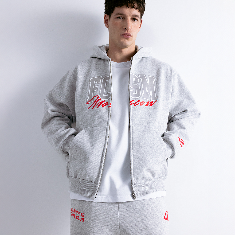 Зип-худи GYM 2.0 серый меланж