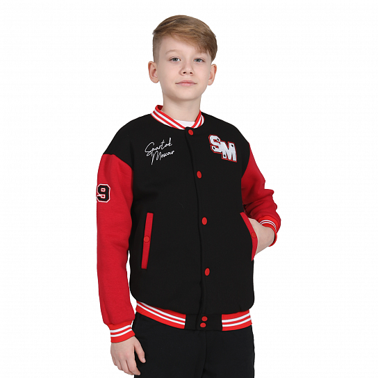 Бомбер детский "ФК Спартак" черно-красный