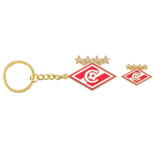Set 2 in 1 metal. Keychain, badge with FCSM logo