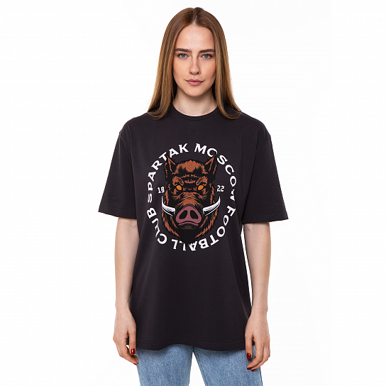 Wild boar T-shirt in dark gray