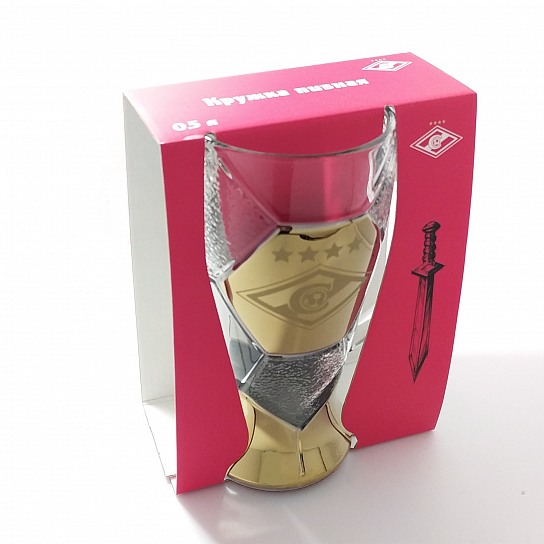 Beer mug "Spartak" with gold plating 500 ml.