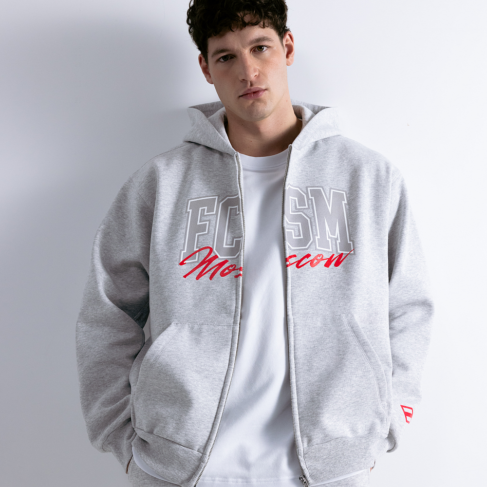 Зип-худи GYM 2.0 серый меланж