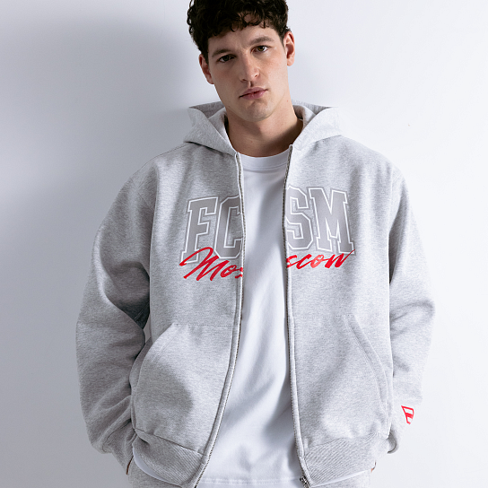 Зип-худи GYM 2.0 серый меланж