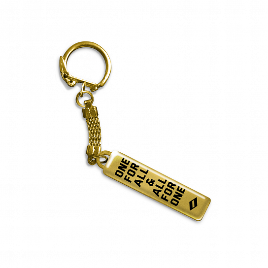 Gold keychain "One for all and all for one"