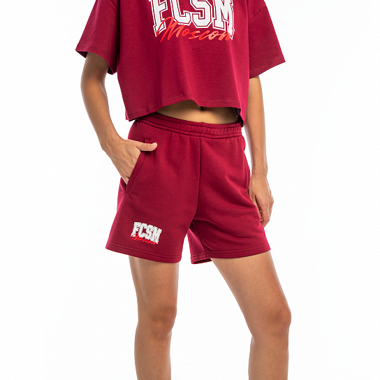 Шорты женские FCSM Moscow бордовые