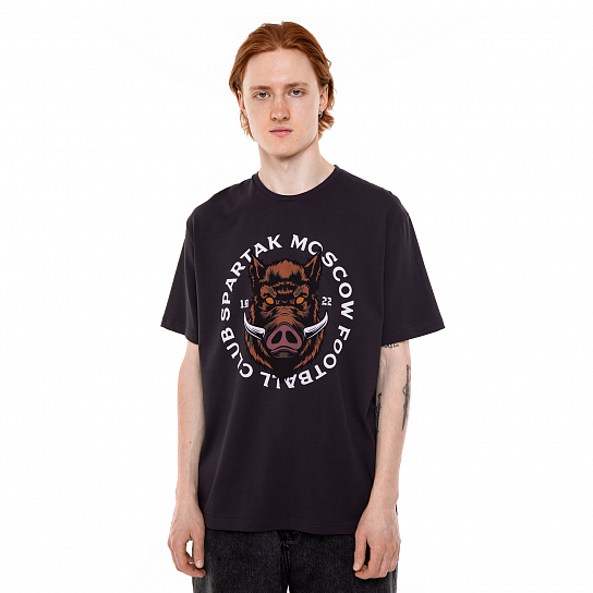 Wild boar T-shirt in dark gray