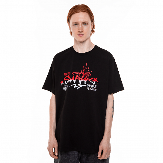 T-shirt "Graffiti tags" Oversize black
