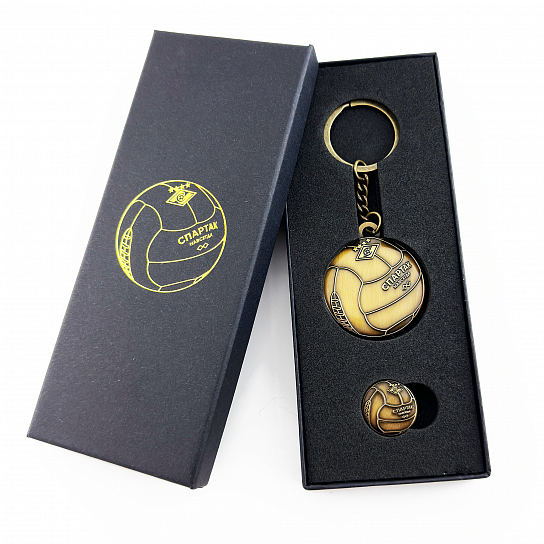 Set 2 in 1 FC Spartak Moscow keychain, badge metal antique