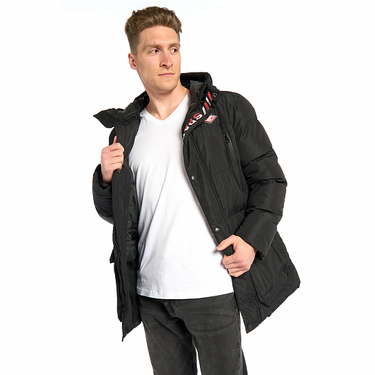 Куртка зимняя удлиненная ФК Спартак черная