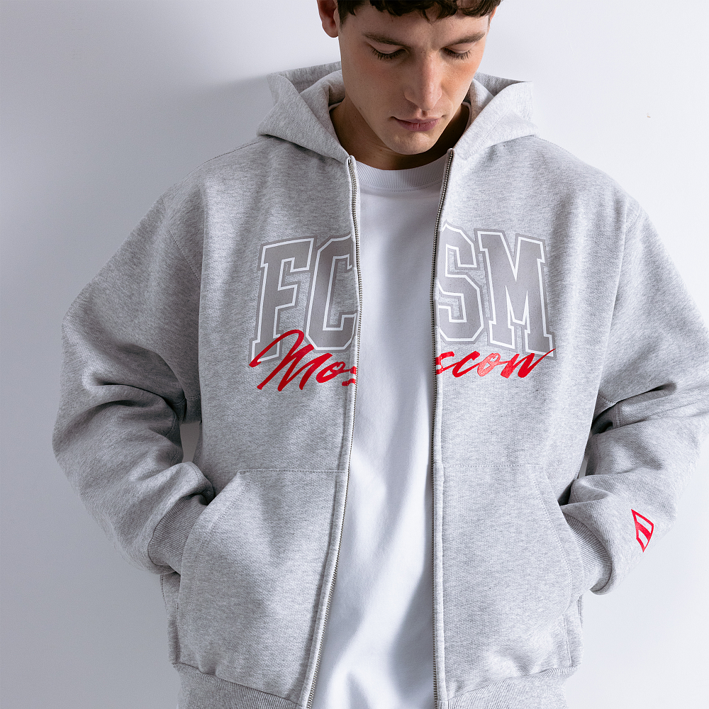 Зип-худи GYM 2.0 серый меланж