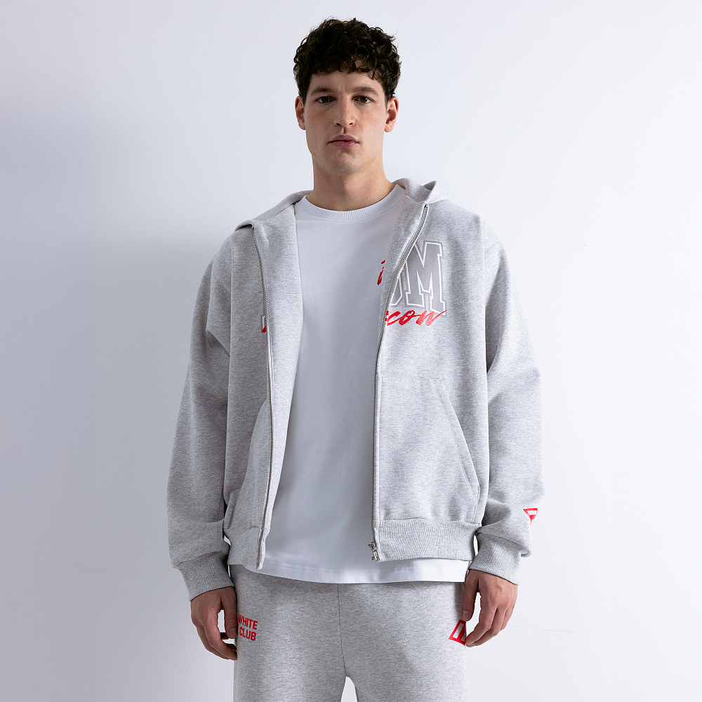 Зип-худи GYM 2.0 серый меланж