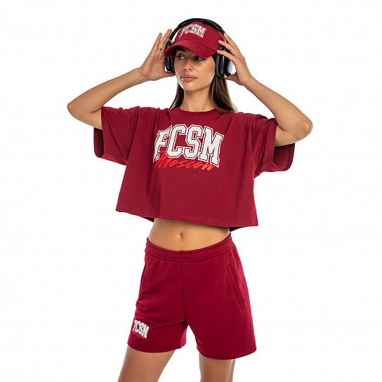 Футболка женская FCSM Moscow бордовая