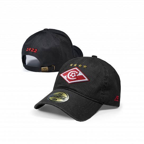 Бейсболка ФК Спартак черная, хлопок, размер 52-54 